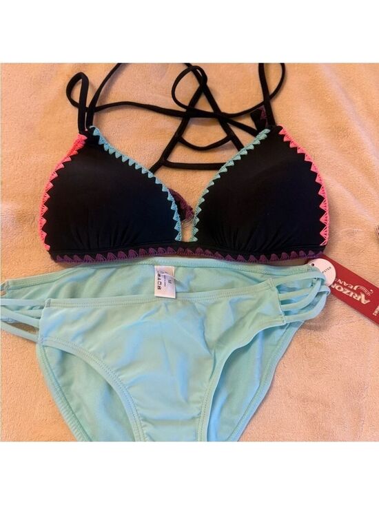Arizona Jean Company Other - Arizona Women’s Black and Mint Bikini with Pink Trim